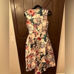 KATE UNGER NEW YORK - NEIMAN MARCUS / NORDSTROM PLEATED FLORAL MIDI DRESS